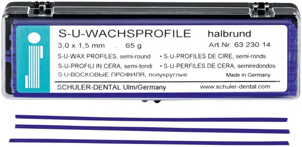 S-U-Wachsprofile 65 g Wachsprofile halbrund, 3 x 1,5 mm