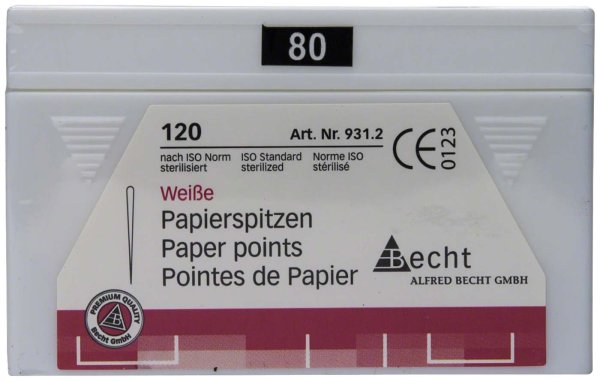 Papierspitzen weiß 120 Stück ISO 080