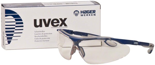 Hager iSpec® Comfort Fit Brille, Fassung blau/grau, Scheibe transparent