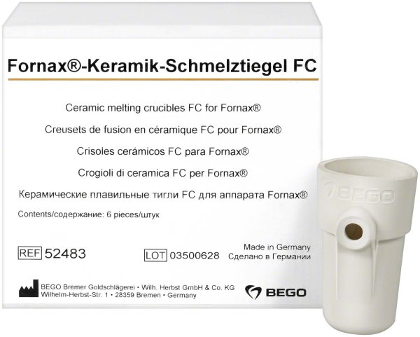 Schmelztiegel und Einsätze 6 Fornax Keramik Schmelztiegel FC
