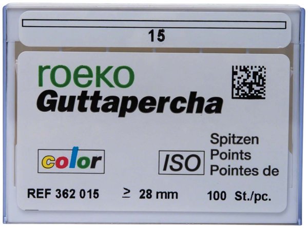 Guttapercha ISO color 100 Stück ISO 015