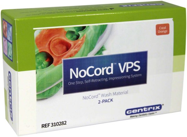 NoCord™ VPS 2 x 50 ml Doppelkartusche Wash-Material, 6 SuperMixer Mixdüsen gelber Ansatz mit Aufsatz