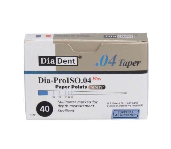 DiaDent® Dia-Pro Paper Points 100 Stück Taper.04, ISO 040
