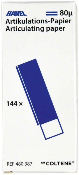 HANEL Artikulations-Papier 80 µm 144 Blatt blau, 80 µm, I-Form
