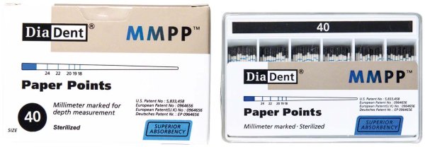 DiaDent® Papierspitzen 200 Stück ISO 040