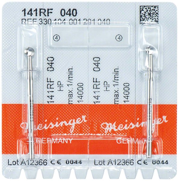 Chirurgie-Kugelfräser 141RF 2 Stück rostfreier Stahl, HP, Figur 001, ISO 040