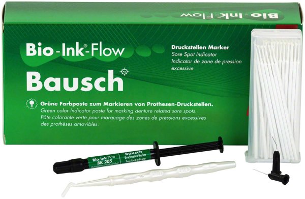 BIO-Ink®-Flow 1 ml Farbpaste, 1 Halterung für Auftragpinsel, 50 Applikatoren, 10 Einweg-Kanülen