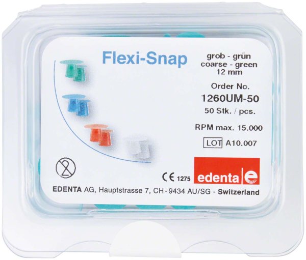 Flexi-Snap 50 Stück unmontiert, grün grob, Figur 370, Ø 12 mm, ISO 120