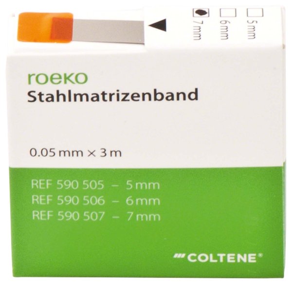 roeko Stahlmatrizenband **Spender** 3 m Band Breite 7 mm, Stärke 0,05 mm