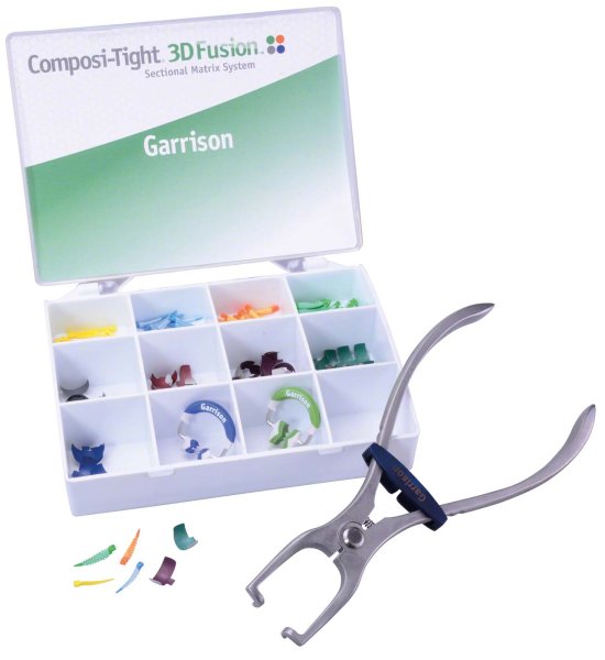 Composi-Tight® 3D Fusion™ **Medium Set** 2 Ringe, 40 Keile, 40 Matrizenbänder, 1 Ringseparierzange