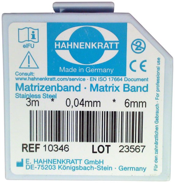 Matrizenband **Nachfüllpackung** 3 m Rolle Breite 6 mm, Stärke 0,04 mm