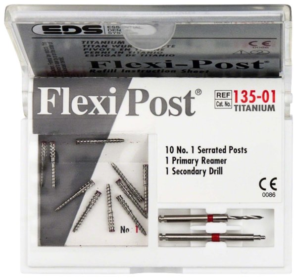 Flexi-Post® **ECO Nachfüllpackung** 10 Wurzelstifte Größe 1 (rot), 1 Vorbohrer, 1 Fräse