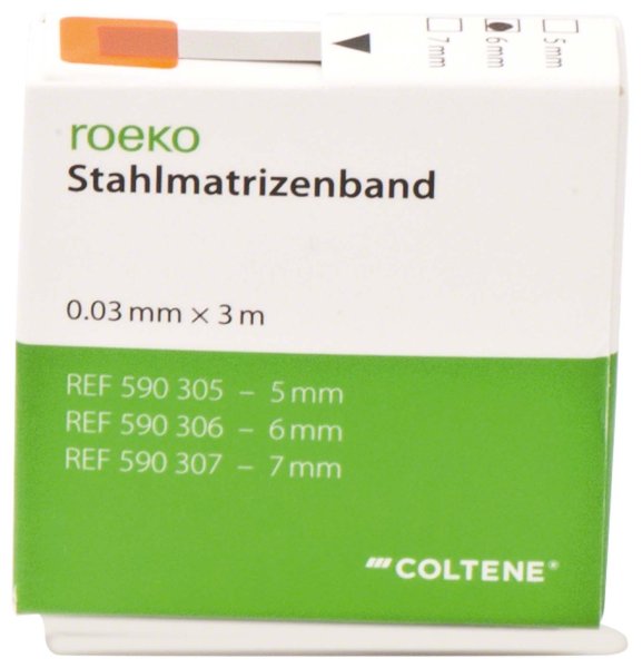 roeko Stahlmatrizenband **Spender** 3 m Band Breite 6 mm, Stärke 0,03 mm