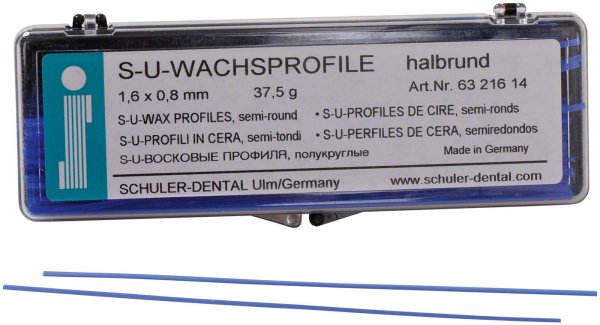 S-U-Wachsprofile 37,5 g Wachsprofile halbrund, 1,6 x 0,8 mm
