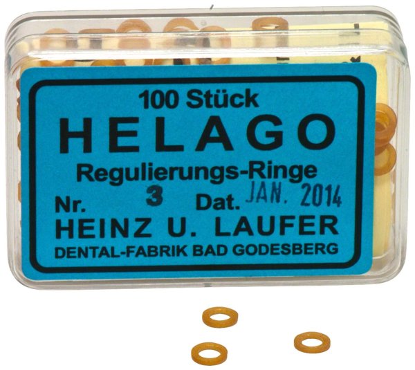 HELAGO Gummiringe für Regulierung 100 Stück transparent, 20 mm, extra stark