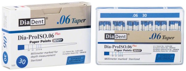 DiaDent® Dia-Pro Paper Points 100 Stück Taper.06, ISO 030
