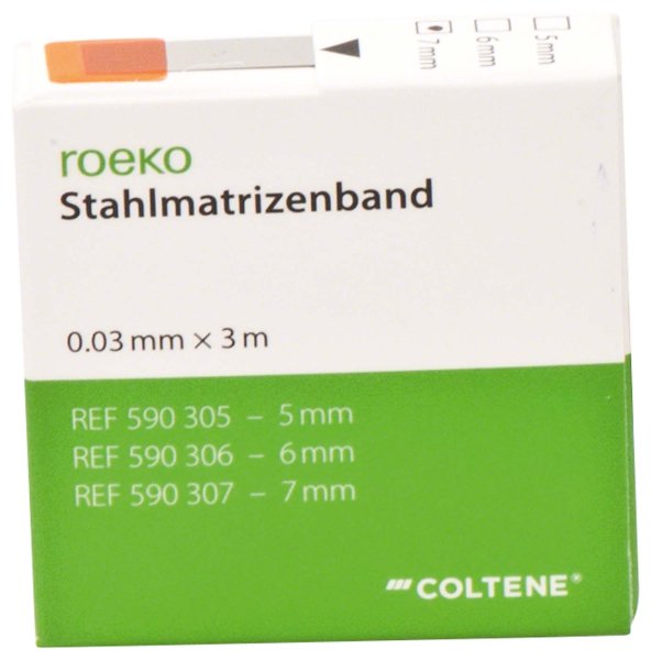 roeko Stahlmatrizenband **Spender** 3 m Band Breite 7 mm, Stärke 0,03 mm