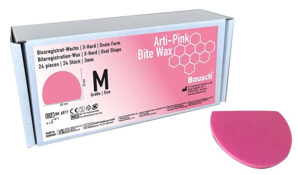 Arti-Pink Bite Wax 24 Stück Größe M, 68 x 60 x 3 mm, rosa