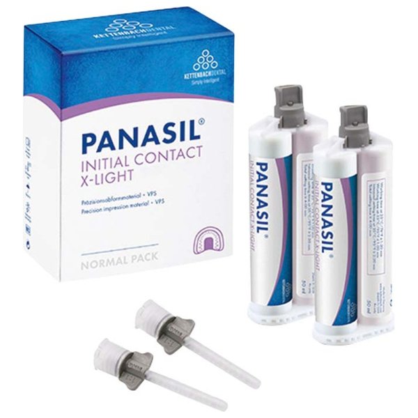 Panasil® initial contact X-Light 2 x 50 ml Doppelkartusche, 8 Mischkanülen grau