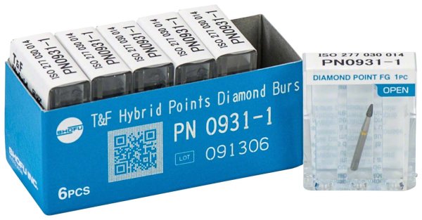 T&F Hybrid Points FG 925 6 Stück gelb ultra fein, FG, Figur 7404, 3 mm, ISO 014