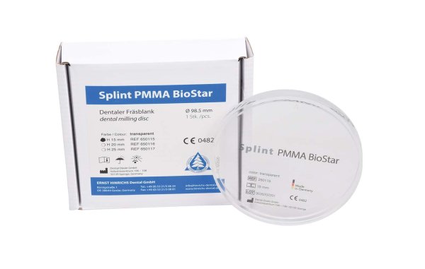 Splint PMMA BioStar H 15 mm, transparent