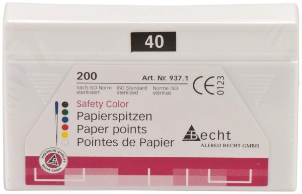 Papierspitzen Safety Color 200 Stück ISO 040