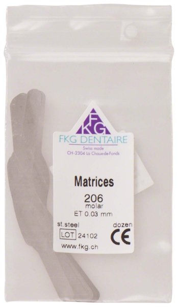 FKG Matrizen 12 Stück 206, ET 0,03 mm, Molar