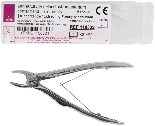 Kinderzahnzangen 137B anatomisch, OK-Schneidezähne