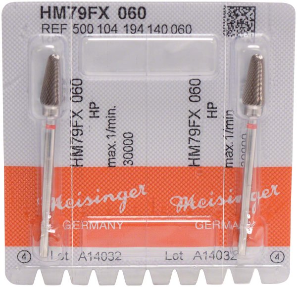 HM-Fräser FX 2 Stück kreuzverzahnt, rot fein, HP, Figur 194, 12,7 mm, ISO 060