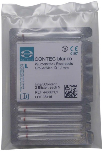 Contec Blanco 10 Wurzelstifte weiß 1,1 mm