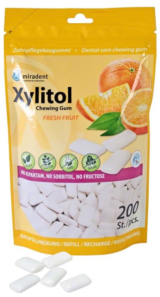 Xylitol Chewing Gum 200 Stück Fresh Fruit