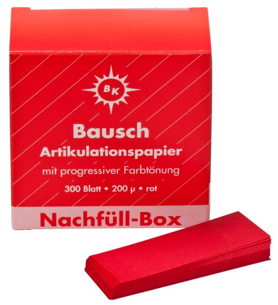 Artikulationspapier 200 µ **Nachfüll-Box** 300 Stück rot, gerade, BK 1002
