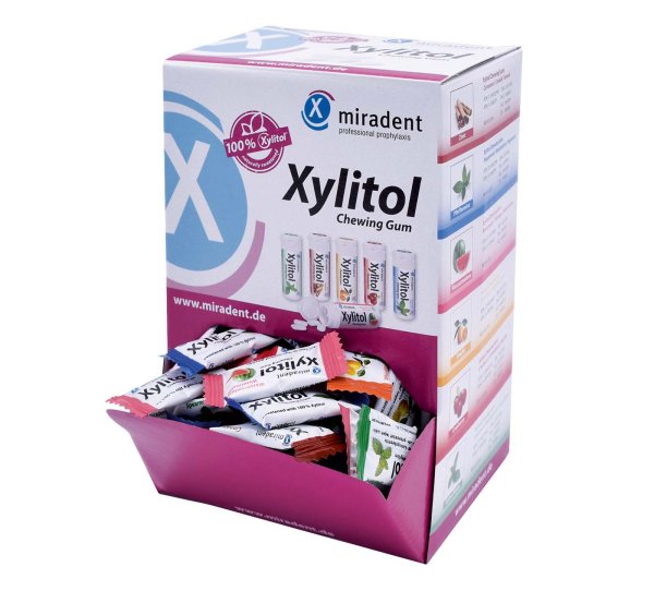 Xylitol Chewing Gum **Schüttbox** 200 x 2 Stück sortiert (Minze, Cranberry, Wassermelone, Zimt, Fruc