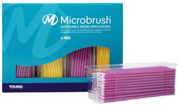 Microbrush® Applikatoren Plus Serie 400 Stück pink/gelb, fein
