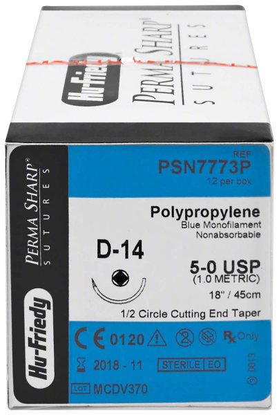 Nahtmaterial 12 Stück Polypropylene 5-ONA/D-14