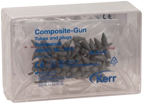Hawe Composite-Gun Kapseln 100 Stück und Kolben transparent