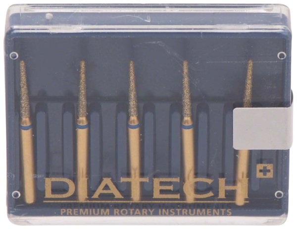 DIATECH Diamanten G847 5 Stück blau mittel (M), FG, Figur 172 Konus flaches Ende, 8 mm, ISO 012