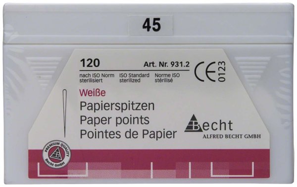 Papierspitzen weiß 120 Stück ISO 045