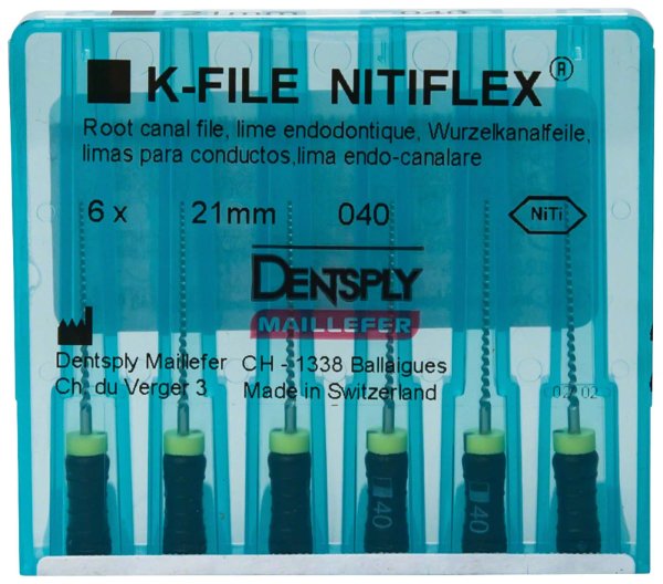 File NiTiflex 6 Stück 21 mm ISO 040