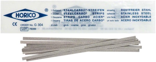 Stahlcarbo® Streifen 12 Stück grün, einseitig, 4 mm breit, Stärke 0,15 mm