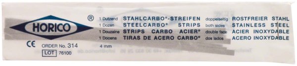 Stahlcarbo® Streifen 12 Stück doppelseitig, 4 mm breit, Stärke 0,2 mm