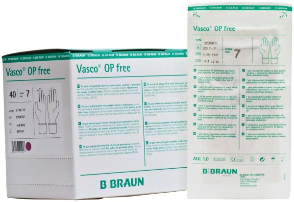 Vasco® OP free 40 Paar puderfrei, naturweiß, Größe 7