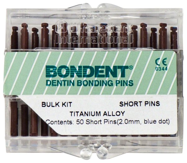 BONDENT® Pins **Bulkpackung** 50 Pins Titanium Alloy blauer Punkt