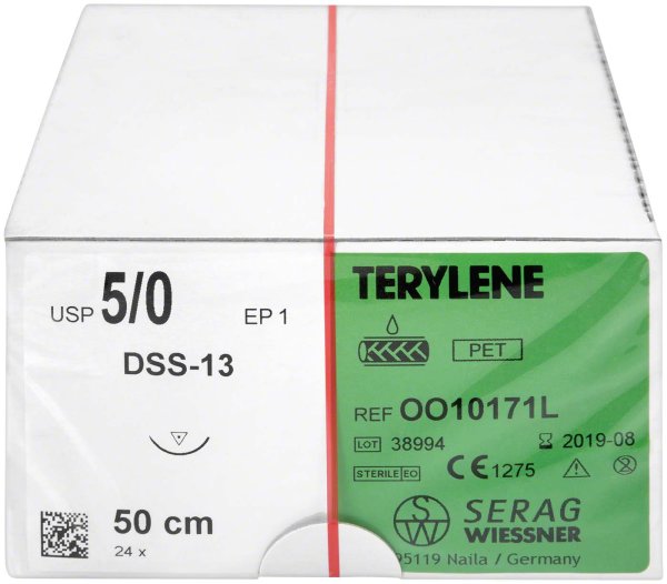 TERYLENE 24 Nadeln grün, 50 cm, DSS-13, Stärke 5/0