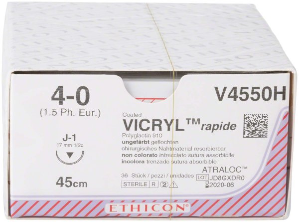 VICRYL™ RAPIDE 36 Stück ungefärbt, 45 cm, J1, USP 4-0, Stärke 1,5