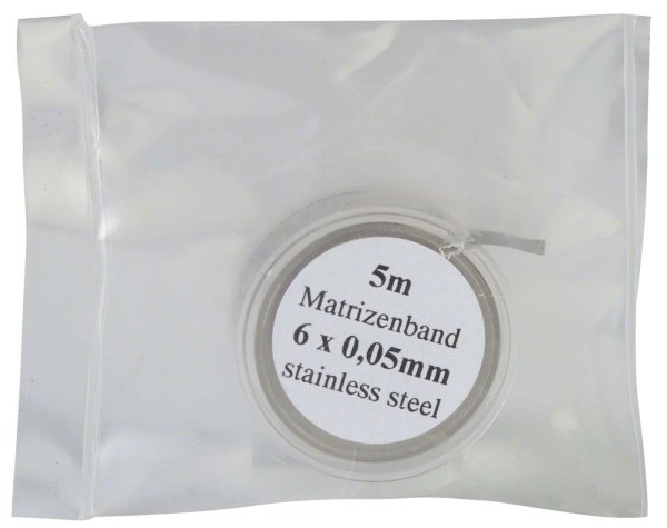 Matrizenband 5 m Band, Höhe 6 mm, Stärke 0,05 mm