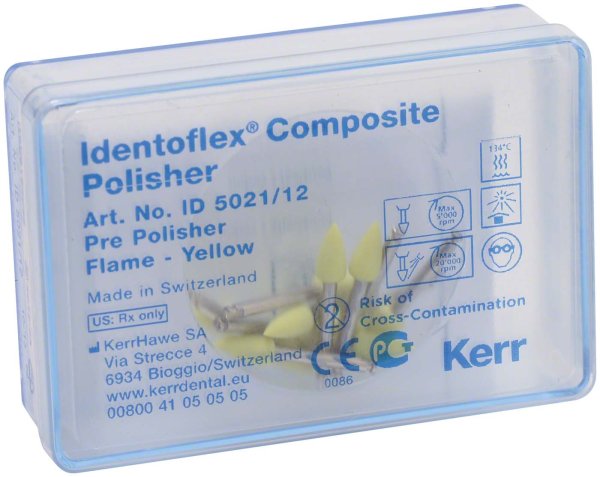 Identoflex™ Composite 12 Stück gelb, RA, Figur Flamme, 10,2 mm, Ø 5 mm