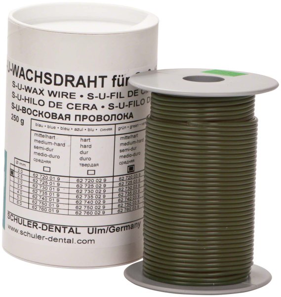 S-U-WACHSDRAHT 250 g grün, Ø 2,5 mm, mittel hart