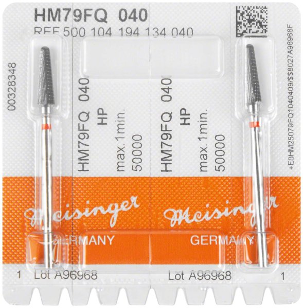 HM-Fräser FQ 2 Stück Querhiebverz., rot fein, HP, Figur 194, 14,2 mm, ISO 040