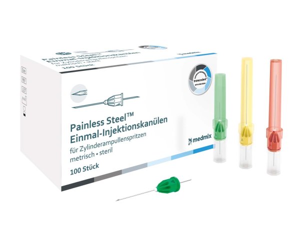 Painless Steel® Einmal-Injektionskanülen 100 Stück grün, G30 0,3 x 10 mm